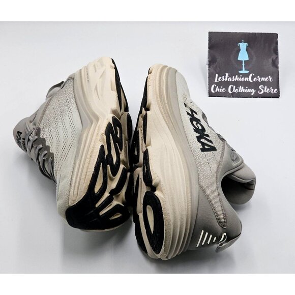 Hoka One One Men's Light Gray  Bondi 8 Athletic Running Shoes Sz 10D 2812 - Picture 16 of 16